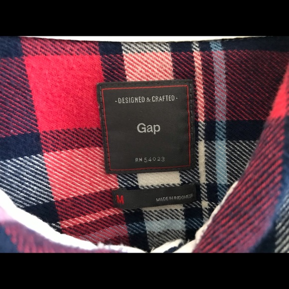 GAP Long Sleeve Button Front Plaid Flannel Medium - Picture 6 of 6